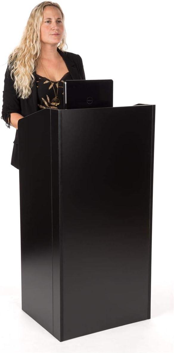 Displays2go Portable Lecterns with Folding Design – Black (OLILCTFOLBK)