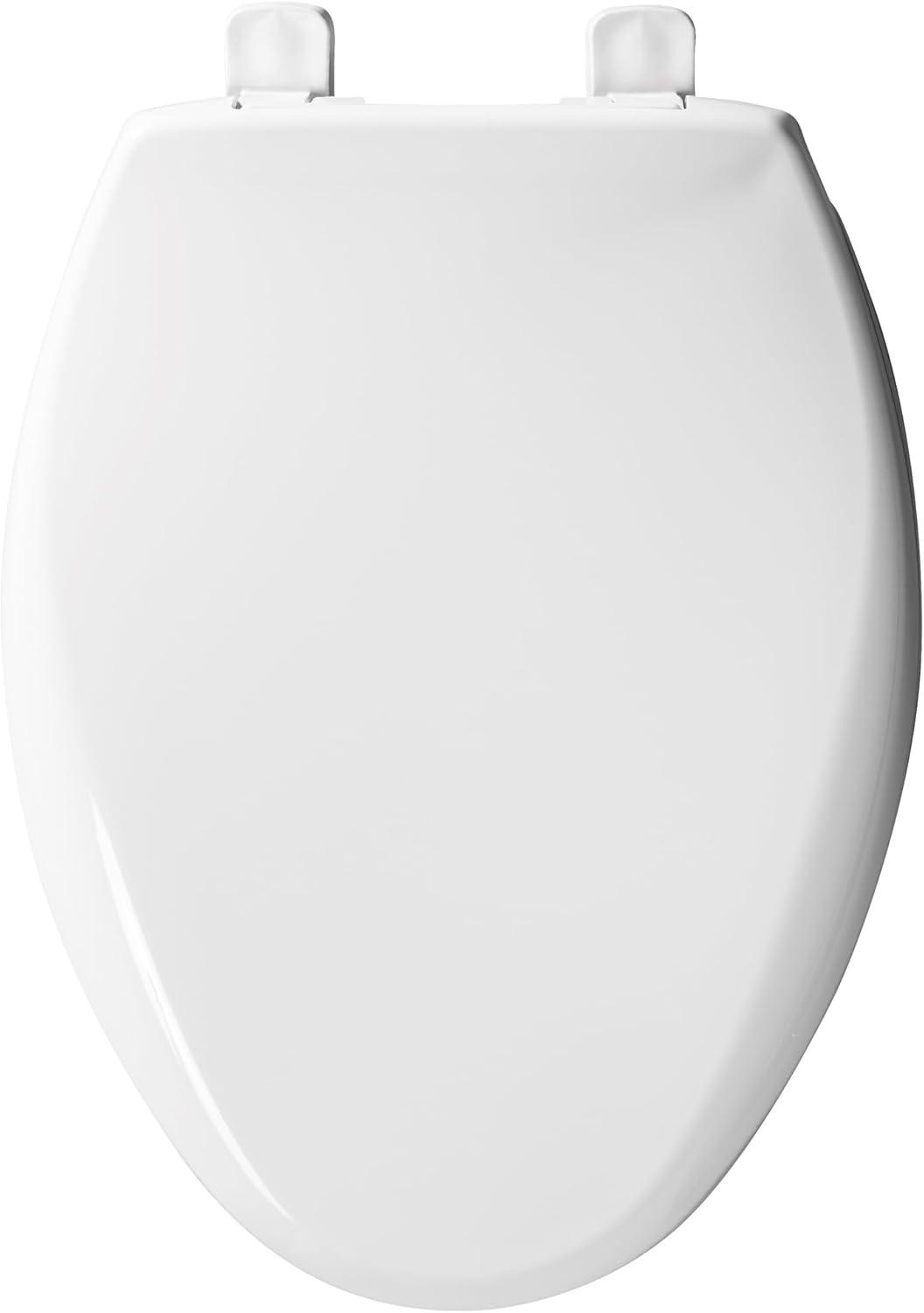 7900TDGSL Commercial Heavy Duty Plastic Toilet Seat, Slow Close, Never Loosens, ELONGATED, White