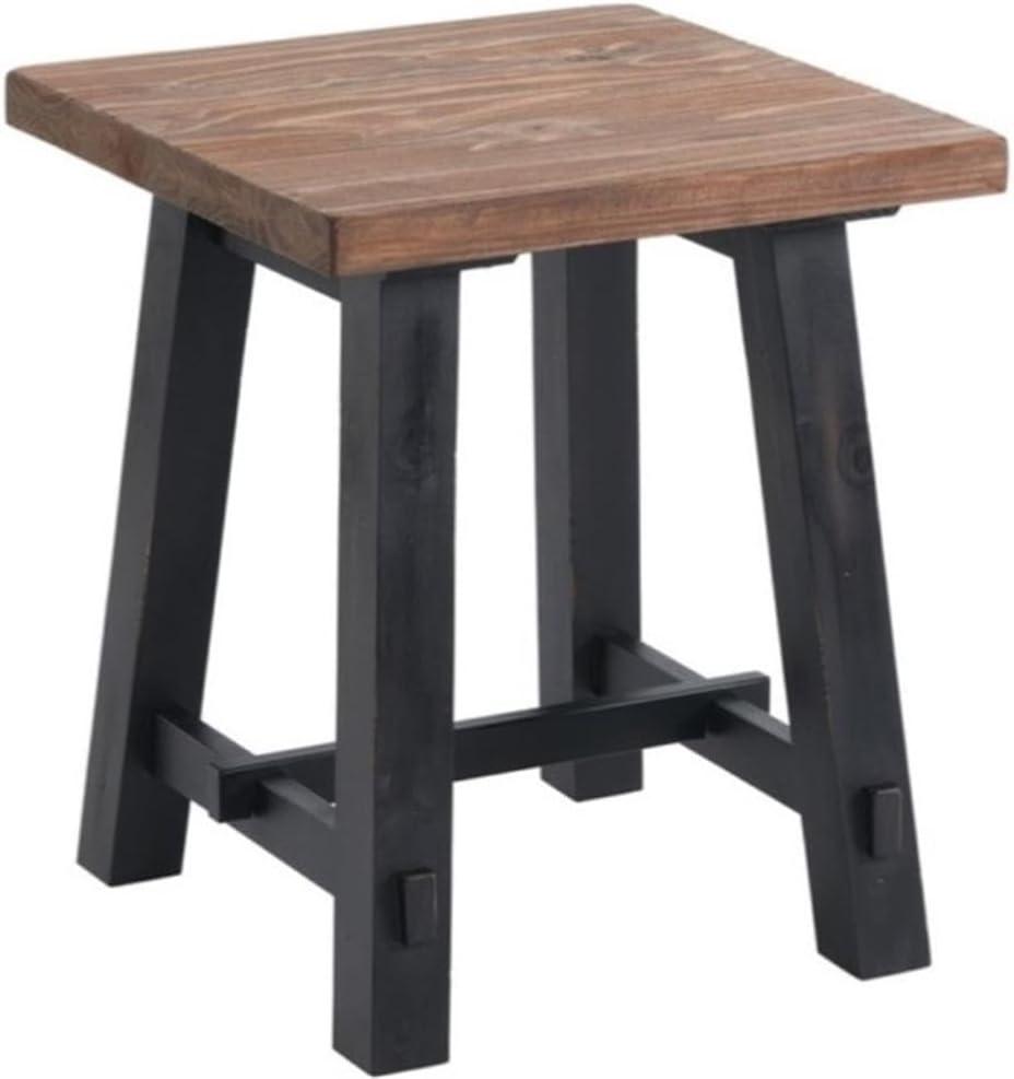 21" Odin Solid Wood Side Table Black - Alaterre Furniture: Mid-Century Modern, Pine Frame