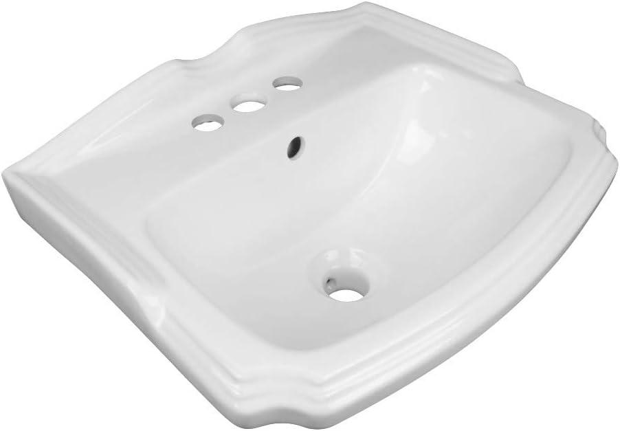 The Renovators Supply Inc. 14.75'' Gloss White Vitreous China Rectangular Bathroom Sink with Overflow