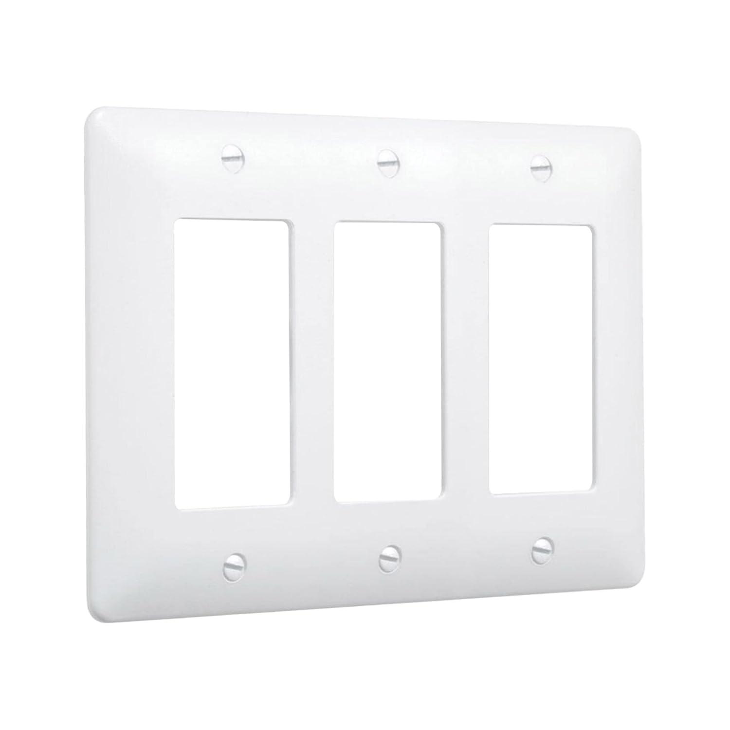 TayMac Masque 5000 Series Textured White 2 gang Plastic Decorator Wall Plate 1 pk