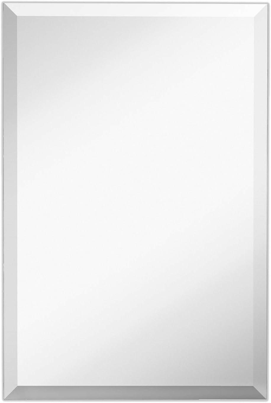 Hamilton Hills Large Simple Rectangular 1 Inch Beveled Wall Mirror Premium