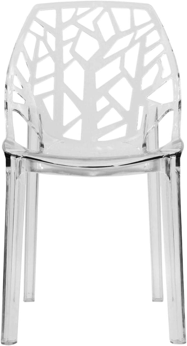 Clear Polycarbonate Cut-Out Design Dining Chair