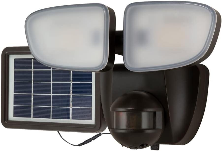 Halo Solar Outdoor LED Twin Head Flood and Security Light 180 Degree Motion Sensor 1000 Lumens