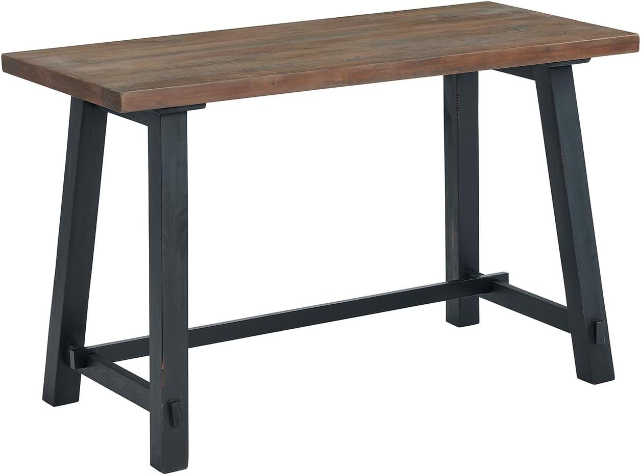 Distressed Black Sawhorse 52" Solid Wood Work Desk