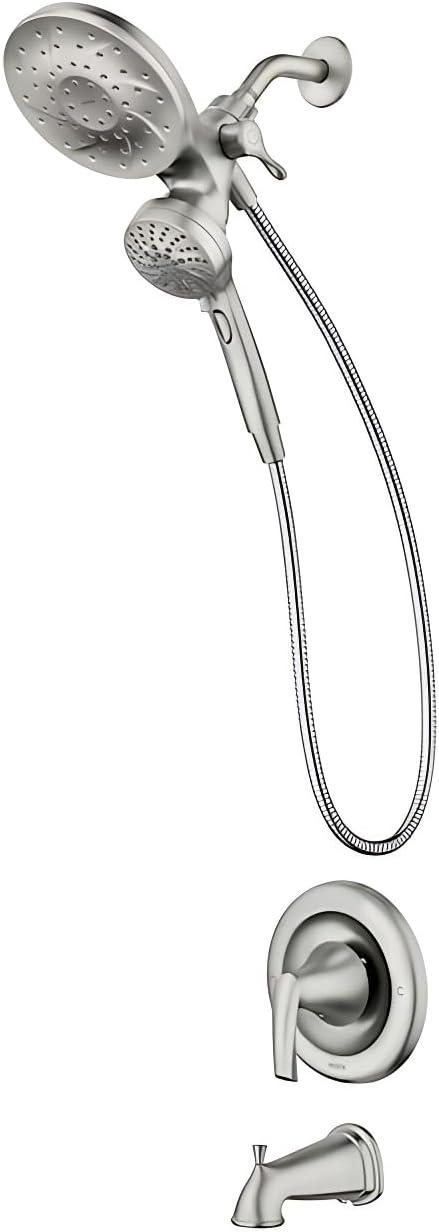 Moen Magnetix 82137SRN Graeden Spot Resist Brushed Nickel 1-Handle Bathtub and Shower Faucet with Valve