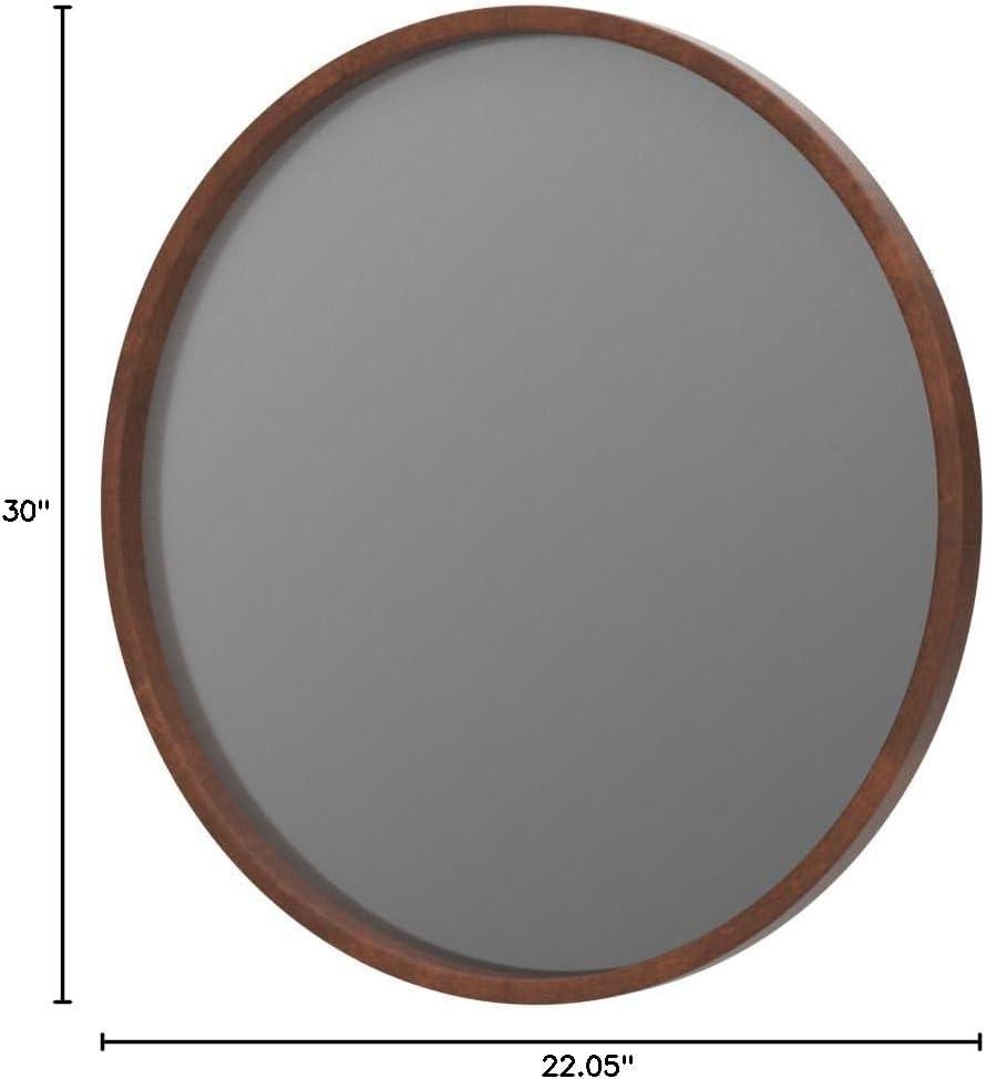 Mirrorize Canada IMP8436 22 in. Round Mirror, Walnut