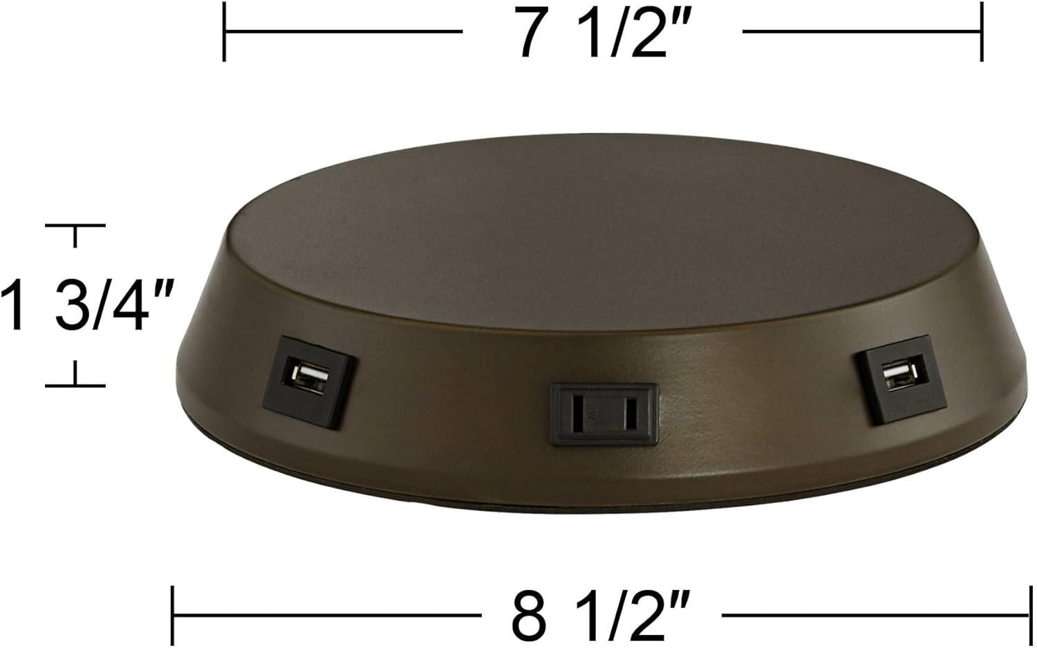 Bronze Touch Workstation Lamp Base with USB and AC Outlets