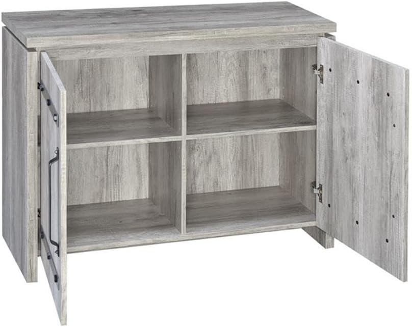 Spacious Wooden Accent Cabinet, Gray - Saltoro Sherpi