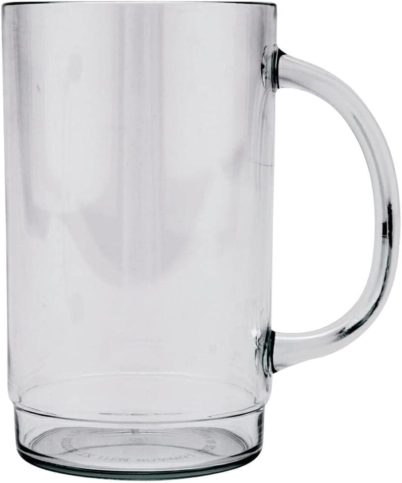 Clear SAN Plastic 20 oz Beer Mug with Handle