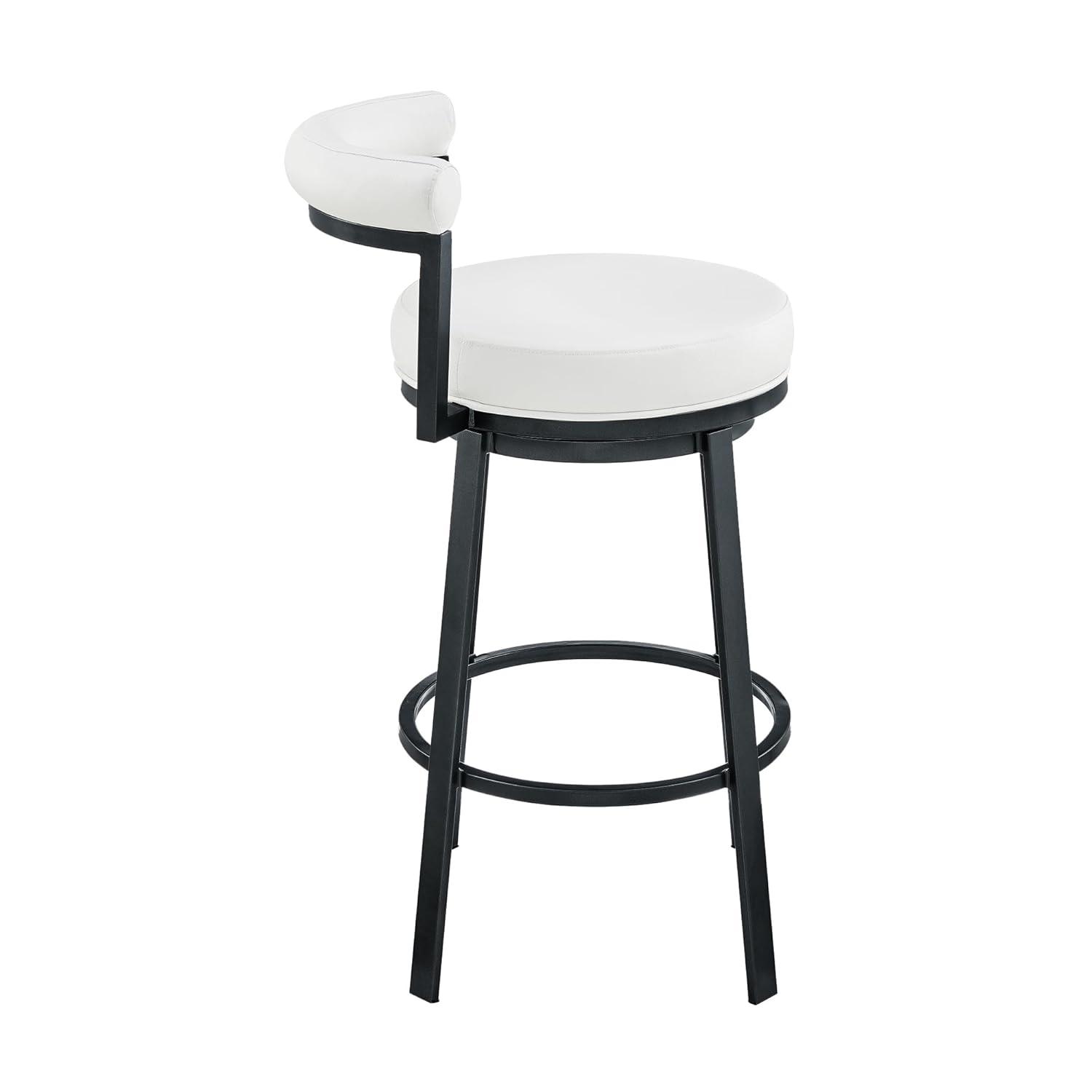 Armen Living Indoor Natya Swivel Counter or Bar Stool in Mocha Finish with Brown Faux Leather
