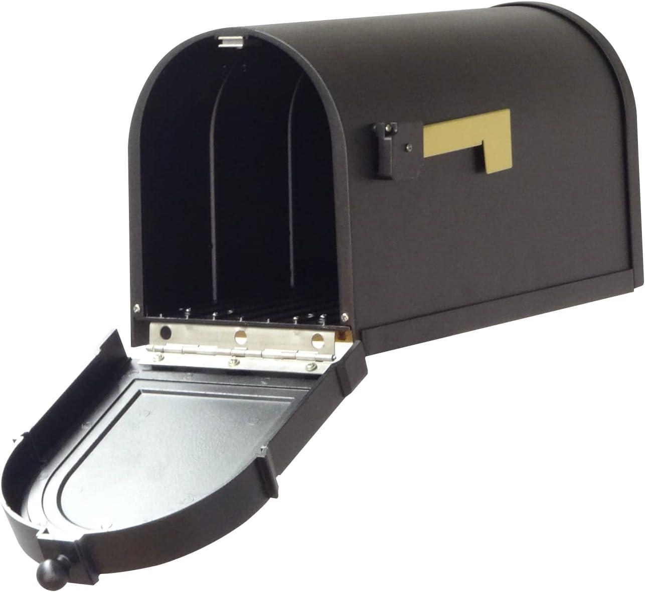 Black Aluminum Lockable Curbside Mailbox with Textured Panel