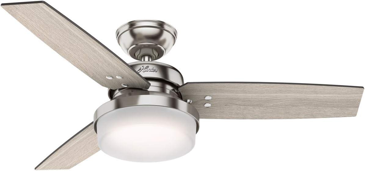 44" Sentinel 3 - Blade Standard Ceiling Fan with Remote Control and Light Kit Included