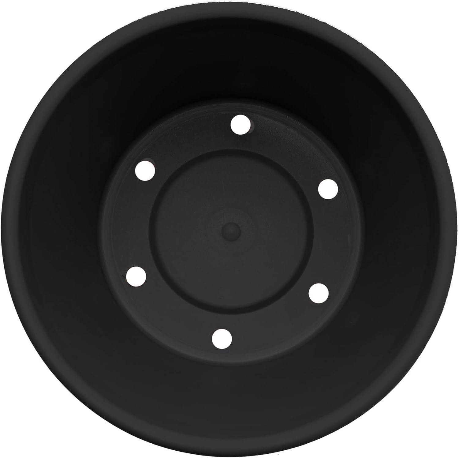 Bloem 14-in Terra Round Resin Planter - Black (Saucer Not Included)