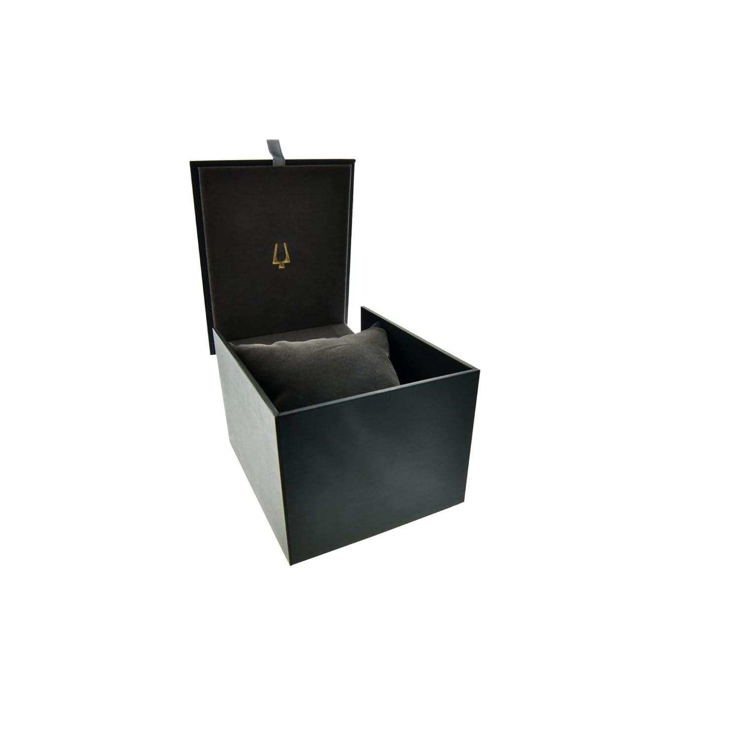 Bulova Frank Lloyd Wright 'December Gifts' Stainless Steel 3-Hand Quartz Dial, Black Leather Strap Style: 96A223