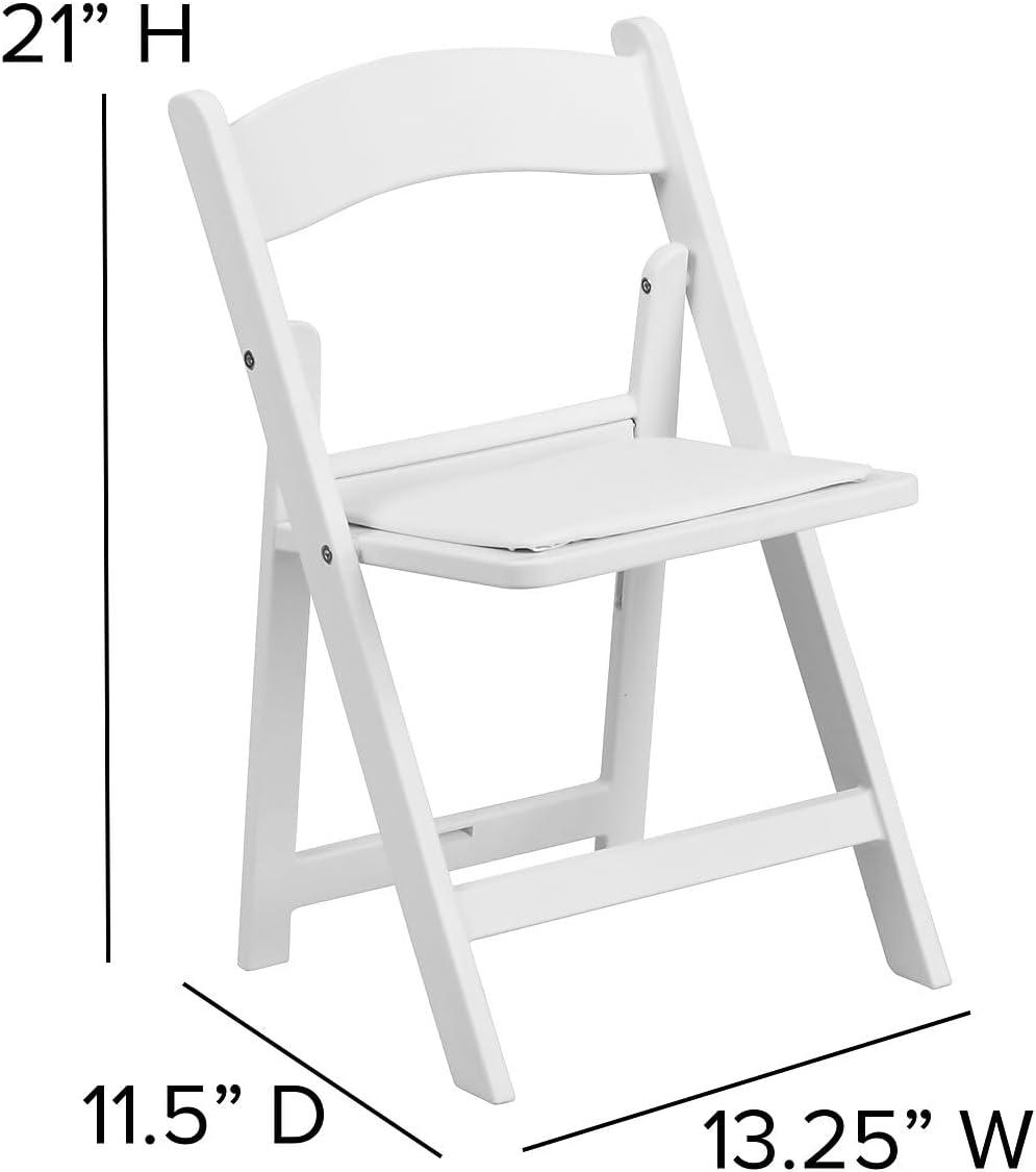Flash Furniture Kids Folding Chairs with Padded Seats | Set of 2 White Resin Folding Chair with Vinyl Padded Seat for Kids