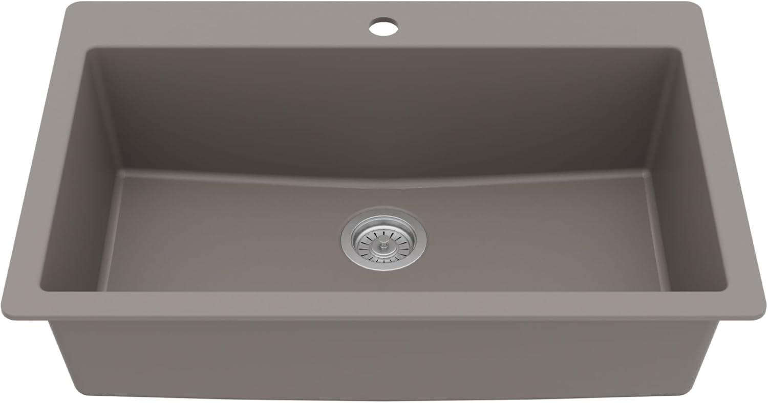 Karran 33'' Concrete Quartz Single Bowl Kitchen Sink