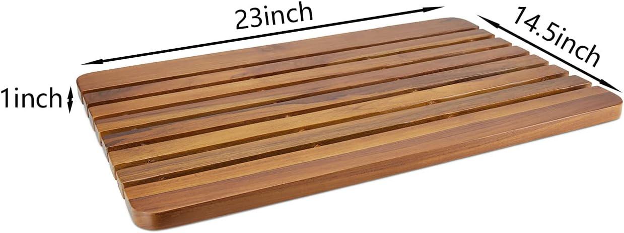 Indonesian Teak 24 Inch Non-Slip Shower Mat