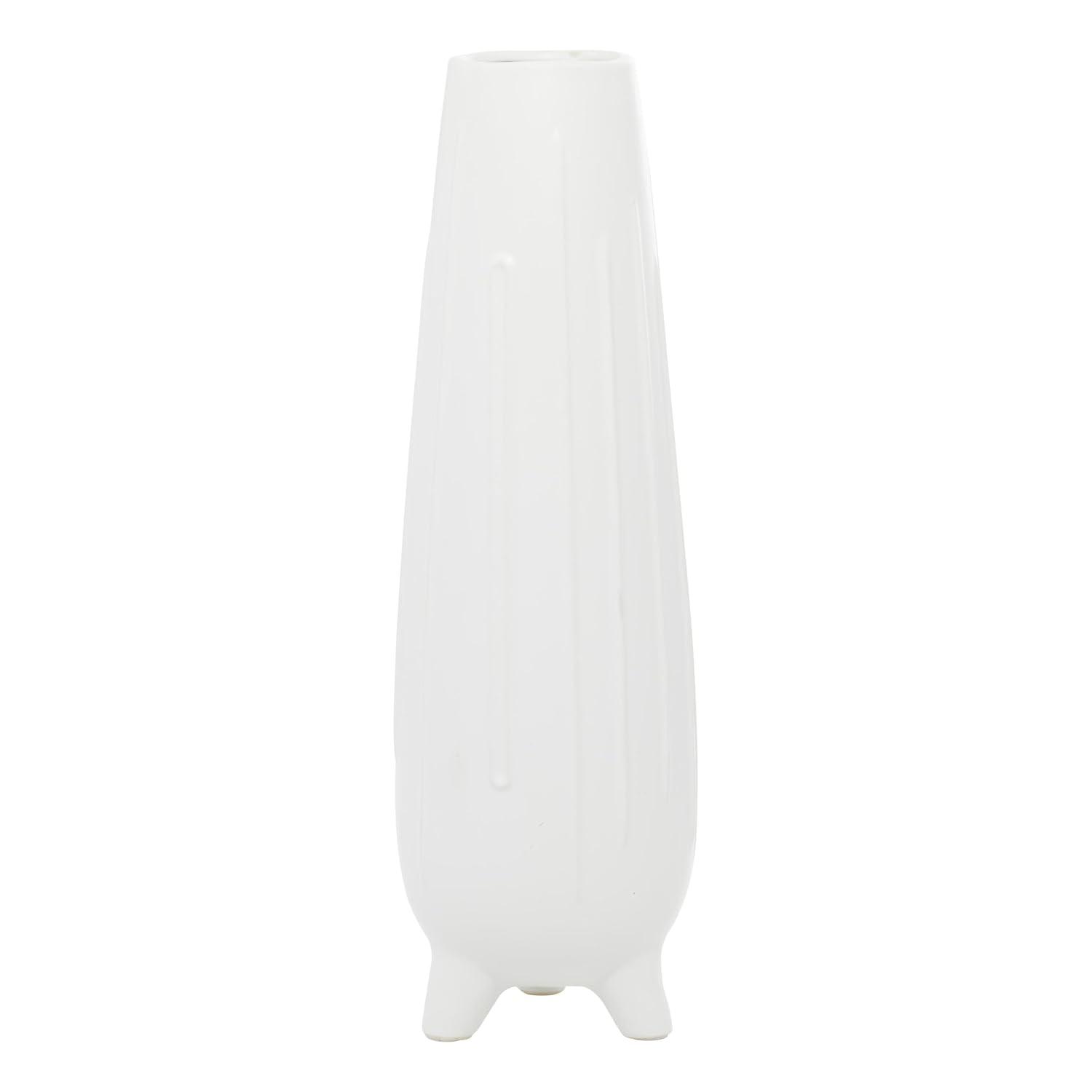 CosmoLiving by Cosmopolitan Cosmoliving By Cosmopolitan White Ceramic Contemporary Vase