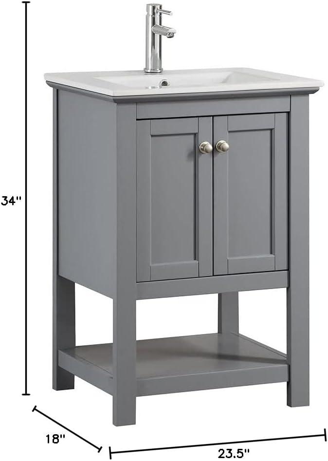 Fresca Manchester 24" Freestanding Single Sink Bathroom Vanity with Integrated Sink (Faucet Not Included)