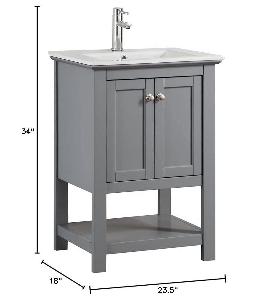 Fresca Manchester 24" Freestanding Single Sink Bathroom Vanity with Integrated Sink (Faucet Not Included)