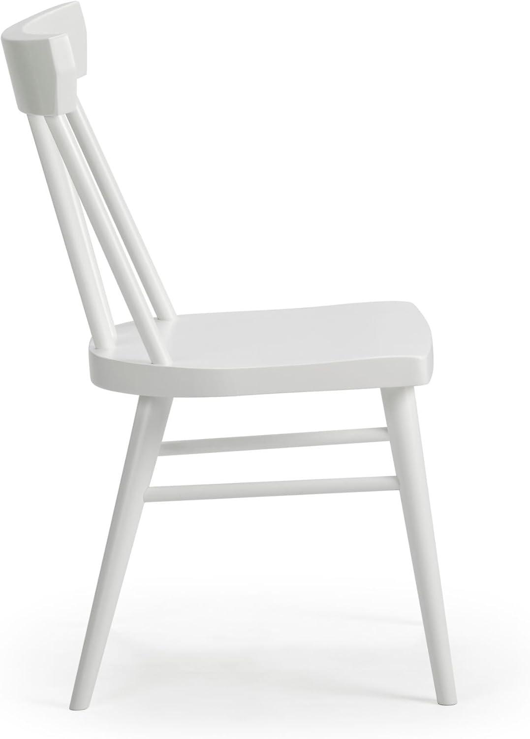 Plank+Beam Windsor Dining Chair Set of 2, Solid Wood Chairs for Kitchen, Office, Living Room, White