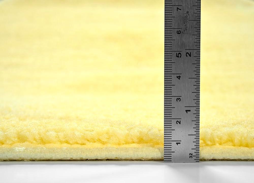 2pc Traditional Nylon Washable Bathroom Rug Set Yellow - Garland Rug