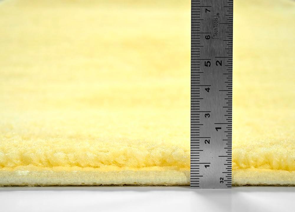 2pc Traditional Nylon Washable Bathroom Rug Set Yellow - Garland Rug