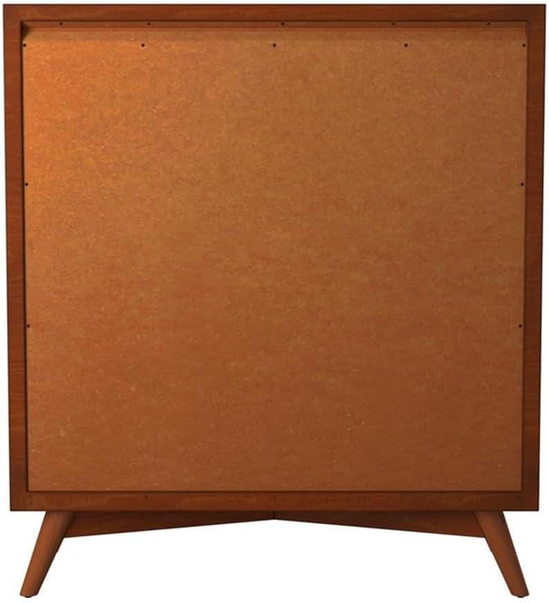 Flynn Mid Century Modern 4 Drawer Multifunction Chest with Pull Out Workstation Tray in Acorn Finish