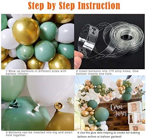 DIY Sage Green and White balloon Garland Arch Kit for Baby Shower Bridal Shower Wedding Birthday Hen Party Christmas Decoration (Sage Green)