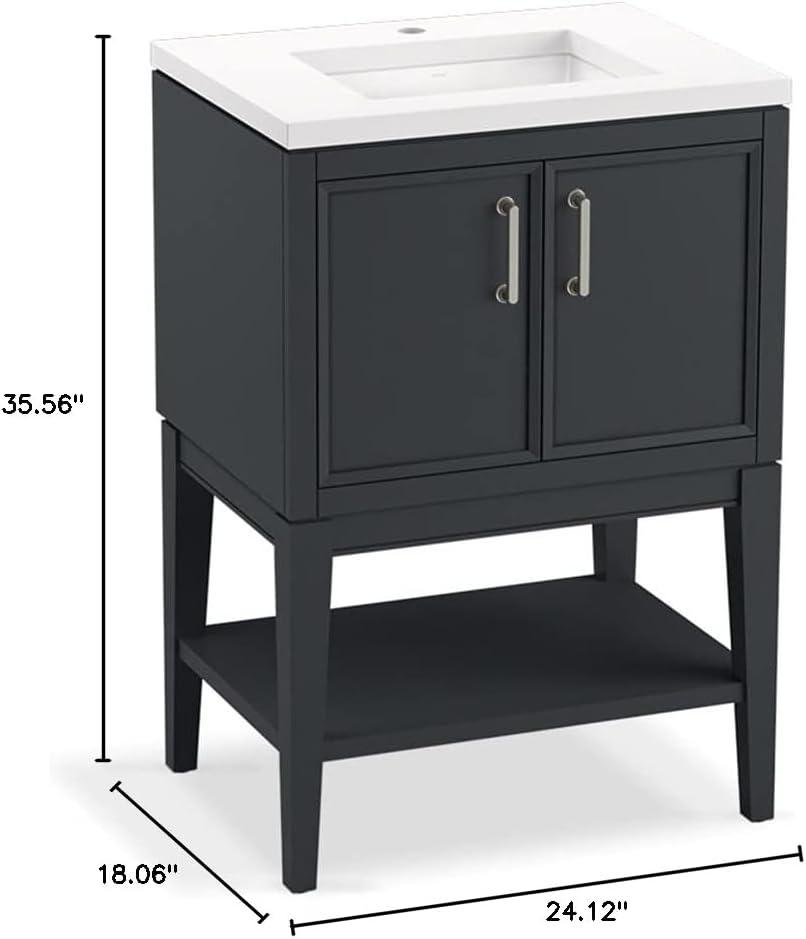 Winnow 24" Freestanding Single Bathroom Vanity Cabinet with Sink and Quartz Top