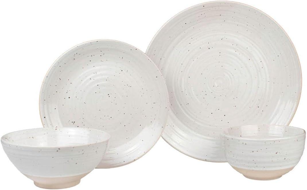 Siterra 16-Piece White Ceramic Dinnerware Set