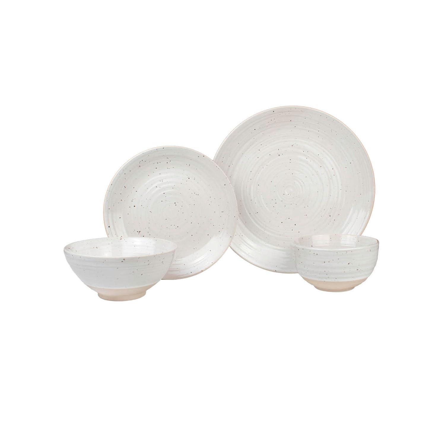 Sango Siterra 16-Piece Rustic White Stoneware Dinnerware Set - Service For 4, Plate & Bowl Set & Reviews | AllModern