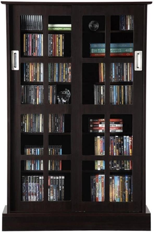 Windowpane Cabinet Media Storage Espresso 49" - Atlantic