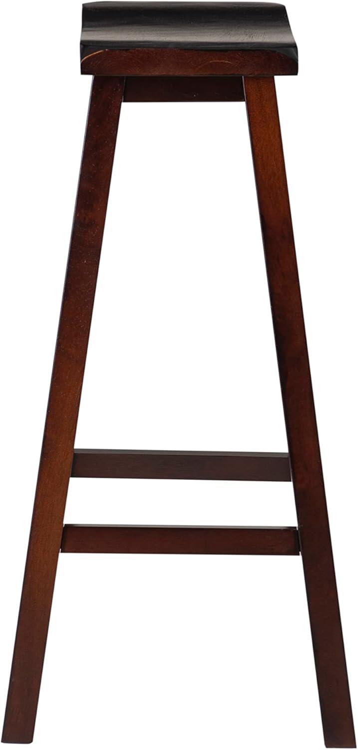 30" Saddle Backless Sloping Seat Barstool Wood Brown - Linon