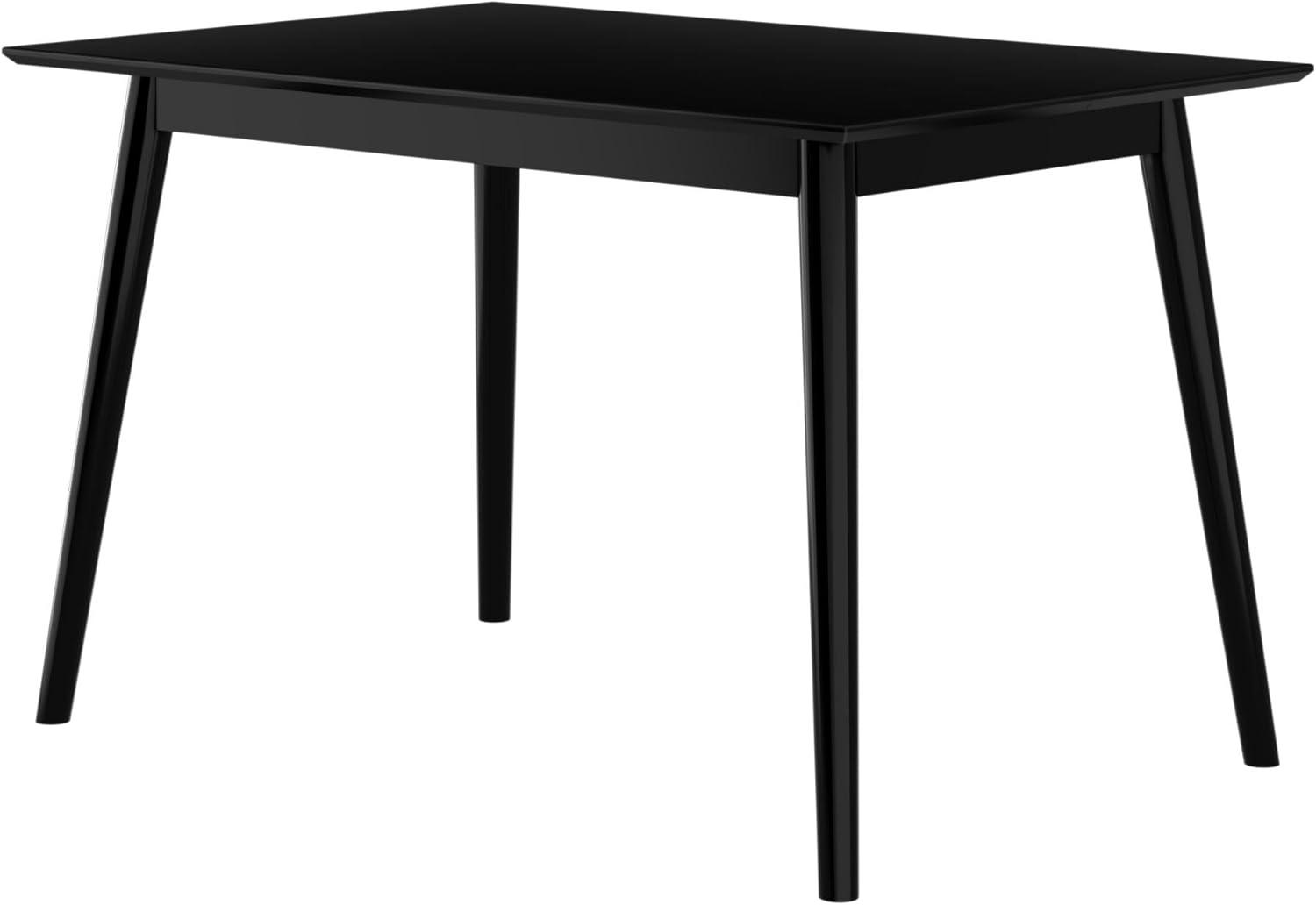 Plank+Beam 48" Mid Century Modern Dining Table, Solid Wood Kitchen & Dining Room Table for 4, Black