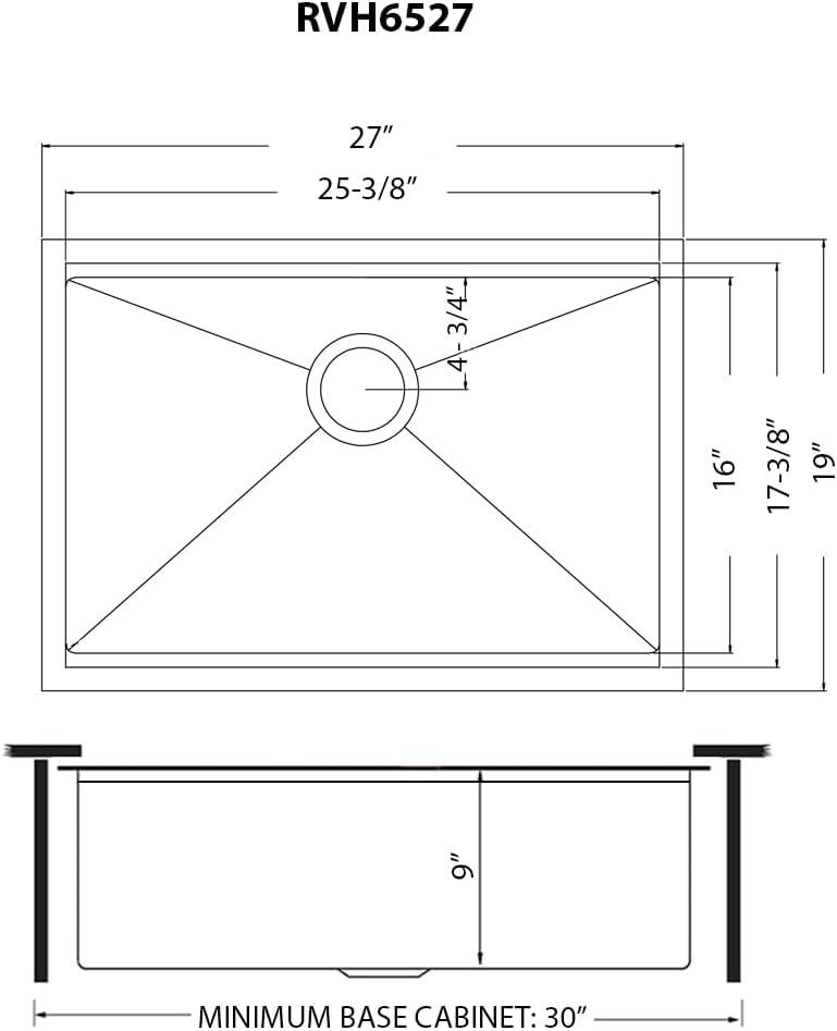 Ruvati 27 inch Workstation Undermount Kitchen Sink Single Bowl