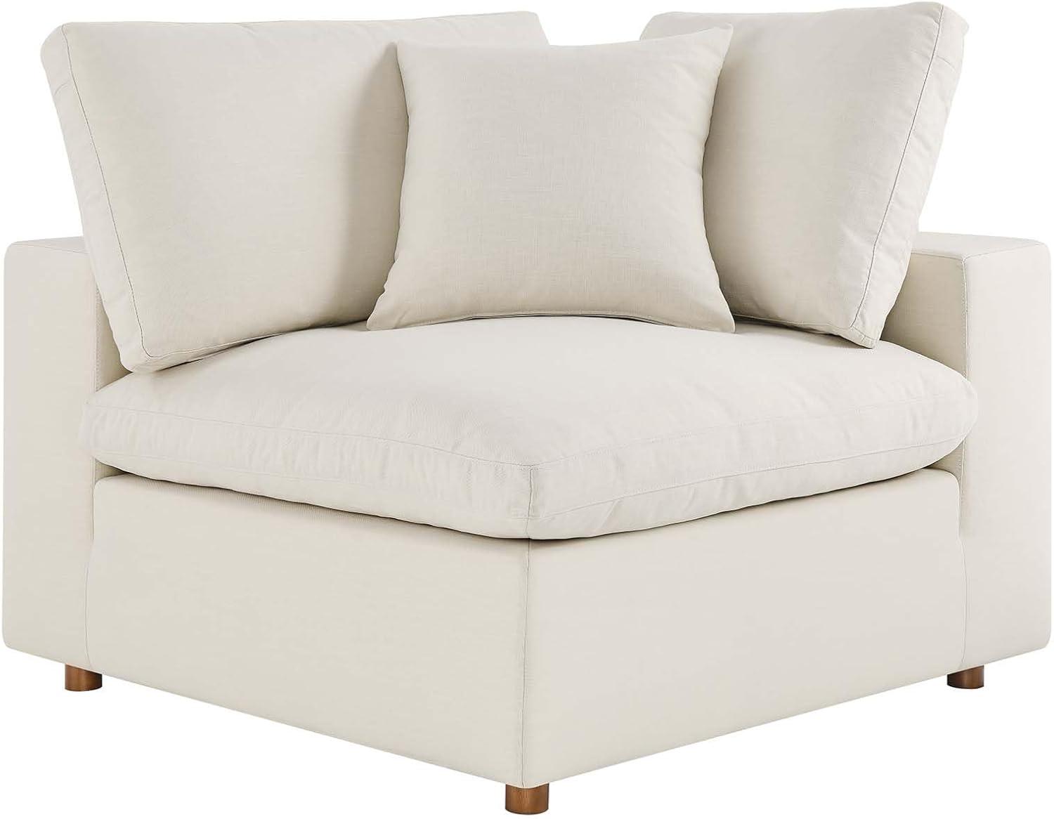 Modway Commix Down Filled Overstuffed 4 Piece Sectional Sofa Set in Light Beige