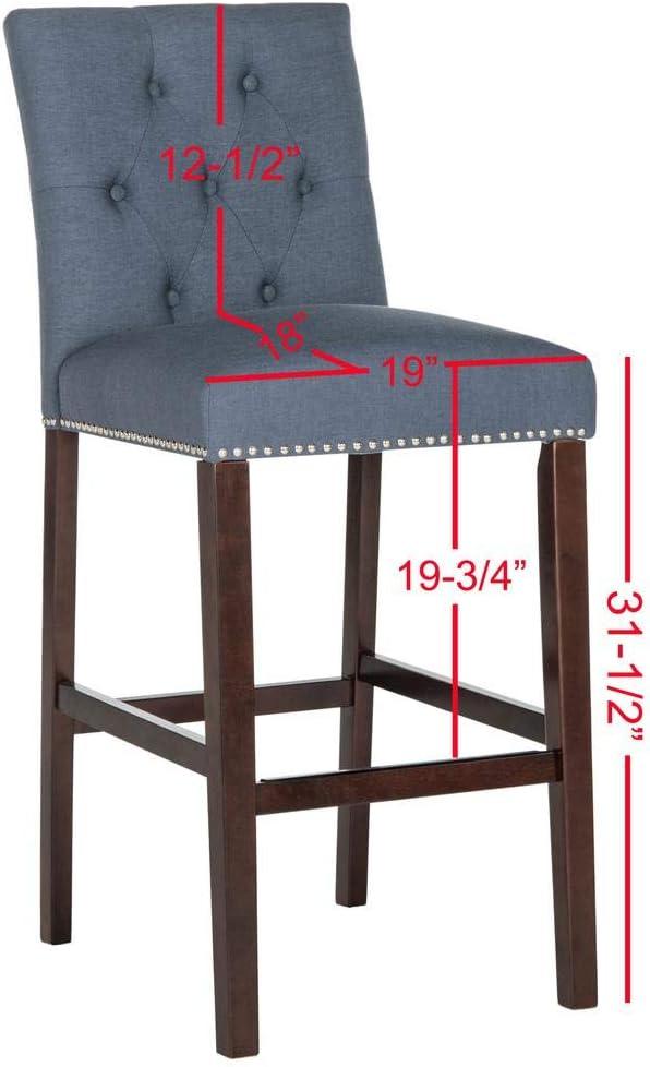 Norah Bar Stool (Set of 2) - FOX6210 - Navy - Safavieh Couture