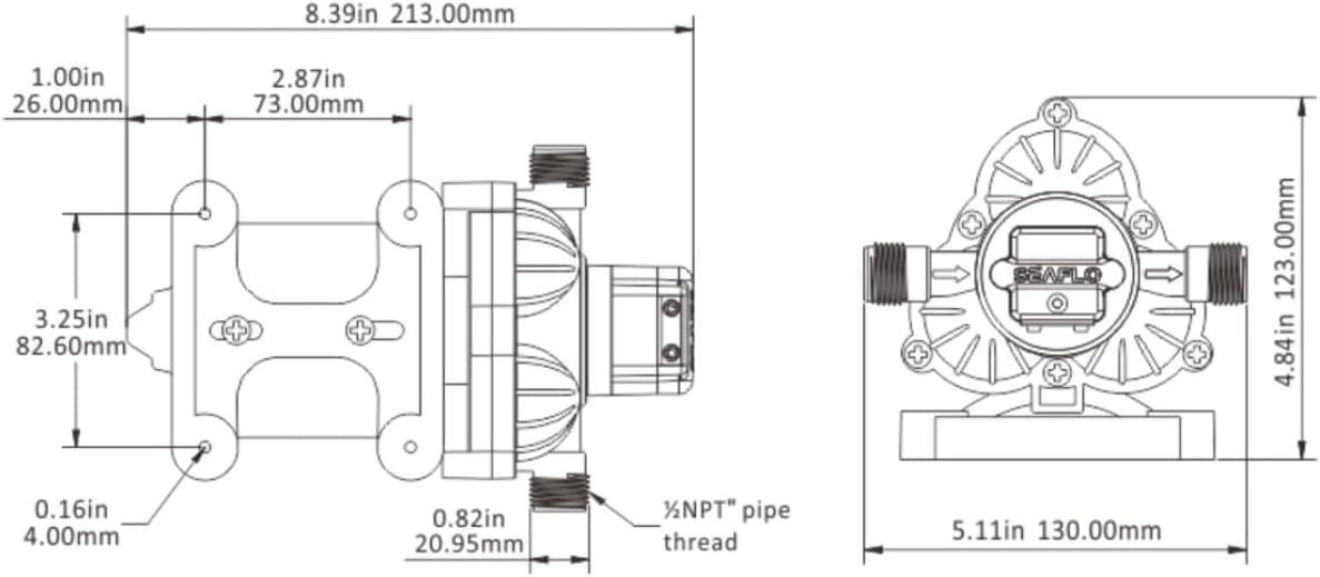 Seaflo 33-Series Industrial Orange and Black Water Transfer Pump