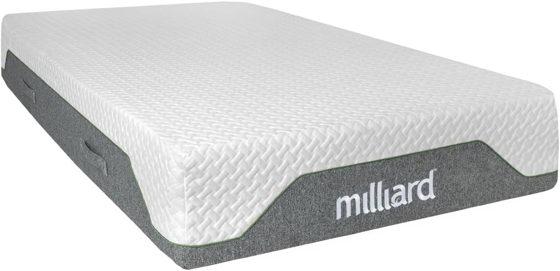 Milliard 10 inch Firm Memory Foam Mattress, Bed-in-a-Box/Pressure Relieving, Classic (Full)