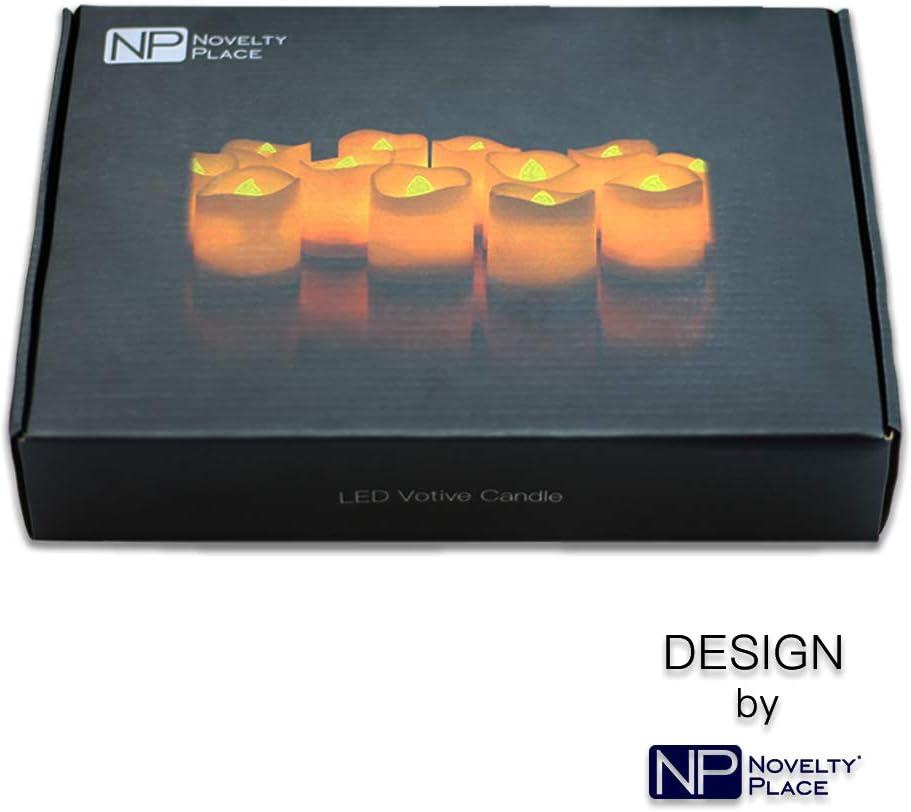 12 Pcs Flameless LED Tea Light Candles Warm Yellow Flickering Bright Tealights Electric