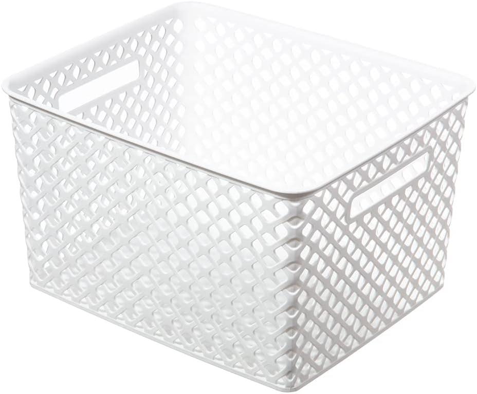 Mainstays Large Decorative Basket, 2 Pack, White