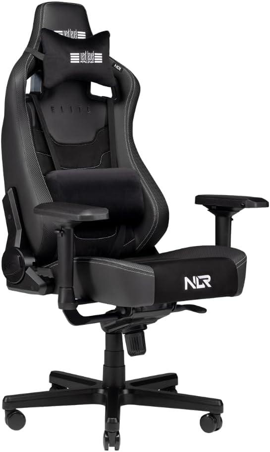 Open Box Next Level Racing Elite Gaming Chair Black Leather & Suede Edition -