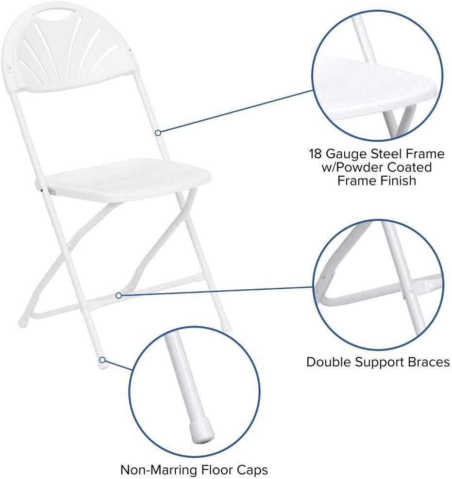 Flash Furniture 2 Pack HERCULES Series 650 lb. Capacity Plastic Fan Back Folding Chair