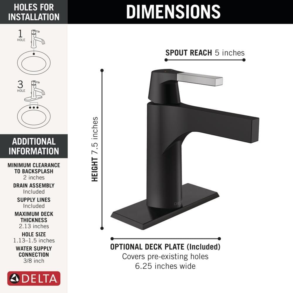 Zura Single Hole Bathroom Faucet with Drain Assembly