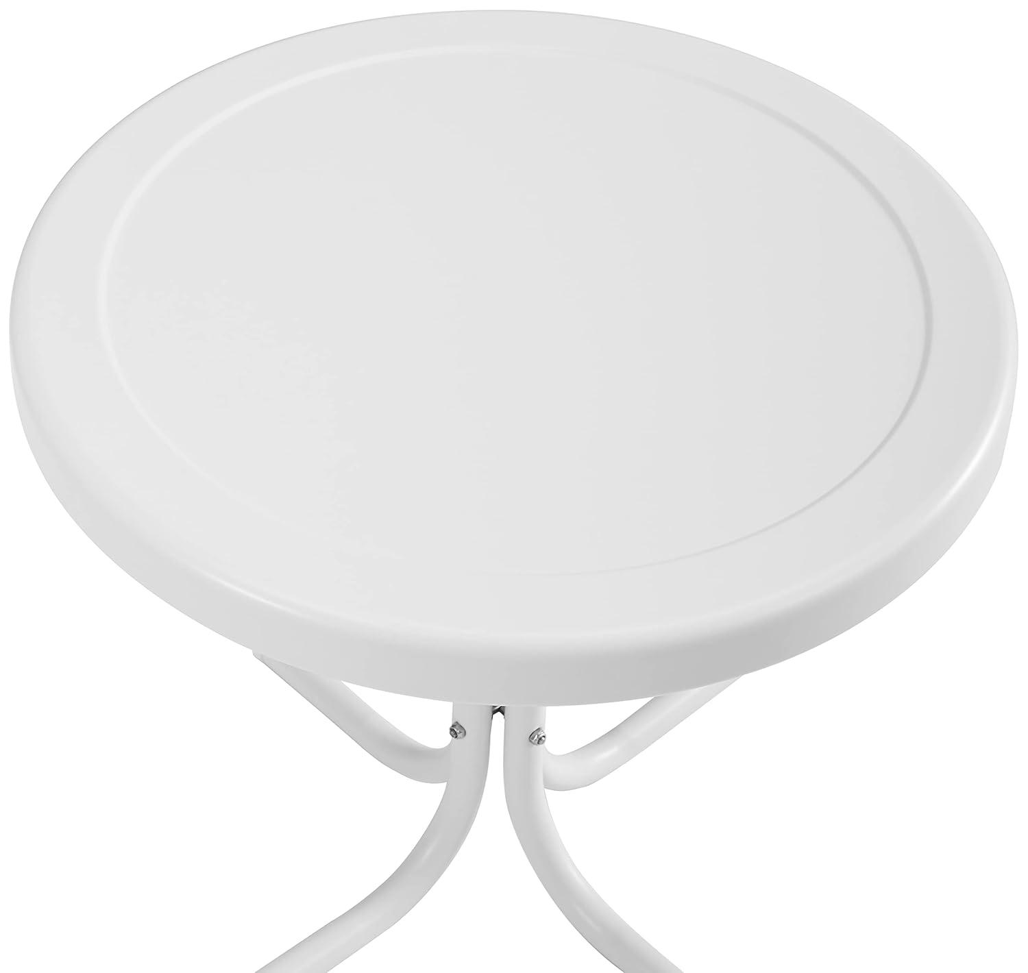 Hashtag Home Burley 3Pc Outdoor Chair Set White Gloss/White Satin - Side Table & 2 Chairs