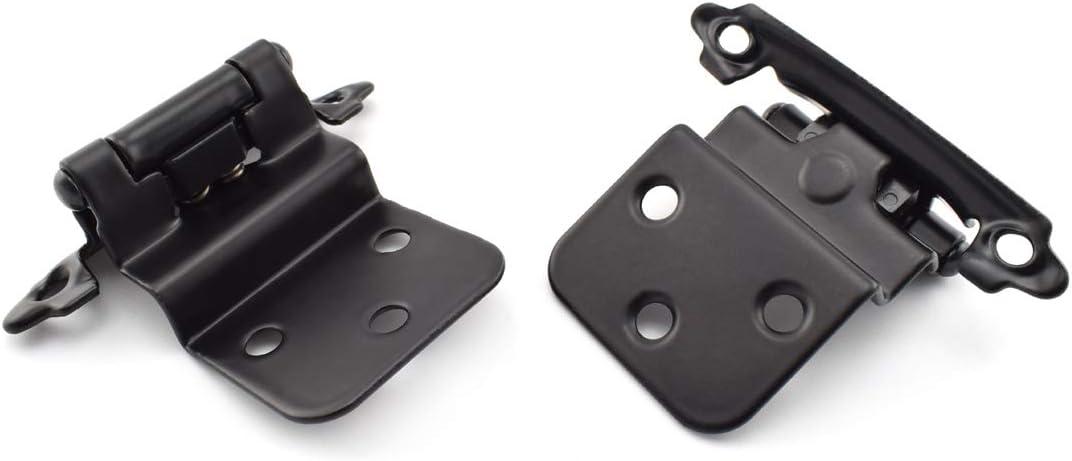 Matte Black Self-Closing Inset Cabinet Hinges with Screws