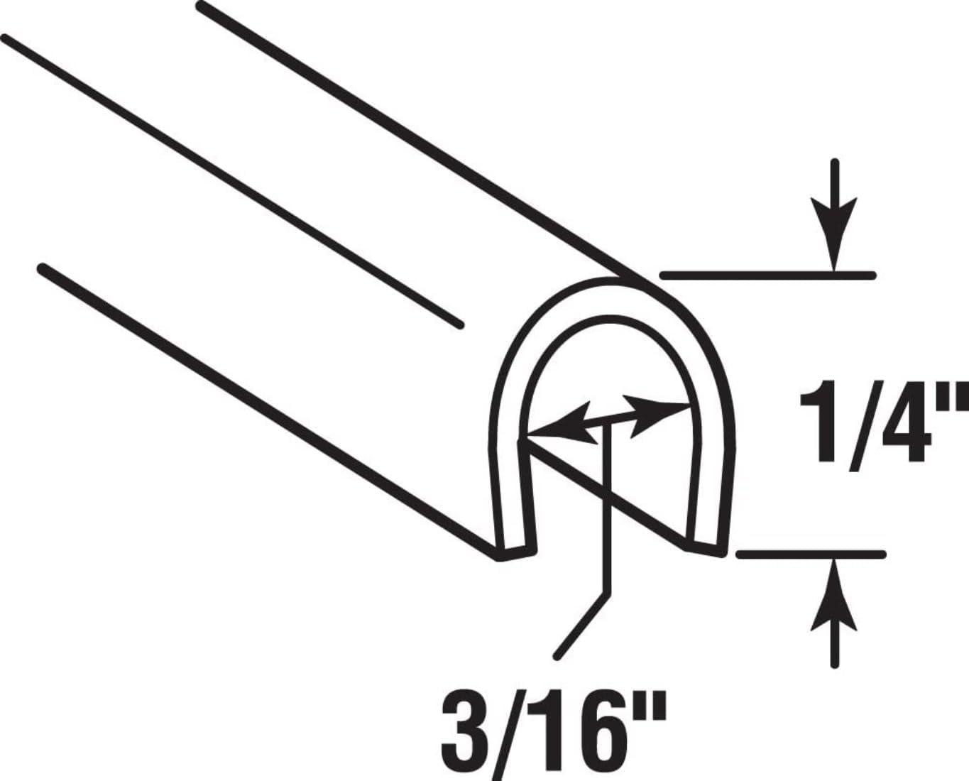 Snap On Repair Track Cover 1/4" for Sliding Patio Glass Screen Doors - Sliding Door Repair Replacement