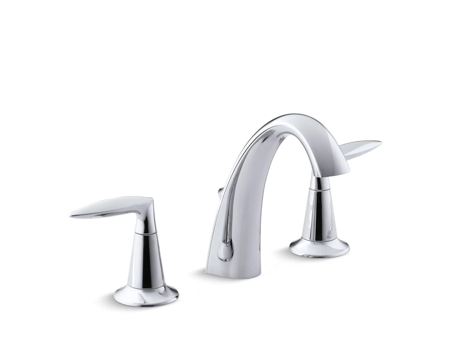 Kohler Alteo Widespread Bathroom Faucet with Pop-Up Drain Assembly, 3-Hole 2-Handle Bathroom Sink Faucet, 1.2 gpm